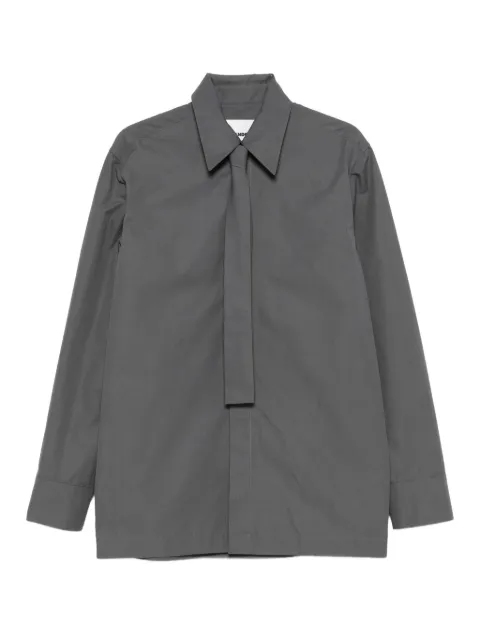 Jil Sander long-sleeve tie-neck shirt Grey J22DL0321J45002