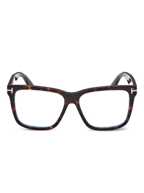 TOM FORD Eyewear clip-on square-frame glasses Brown FT6069B