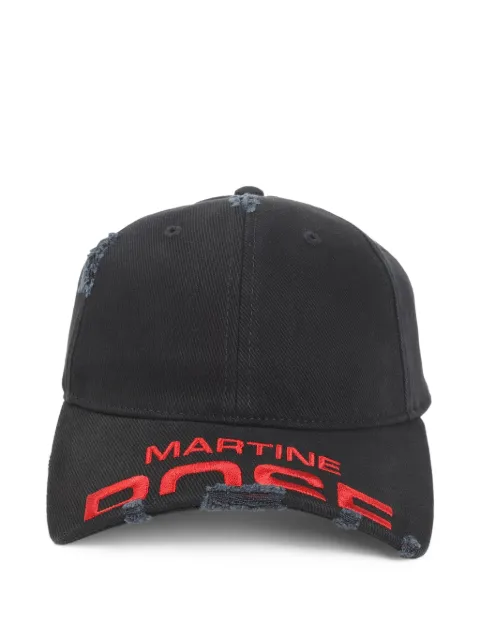 Martine Rose distressed logo baseball cap Black 1130WP13002