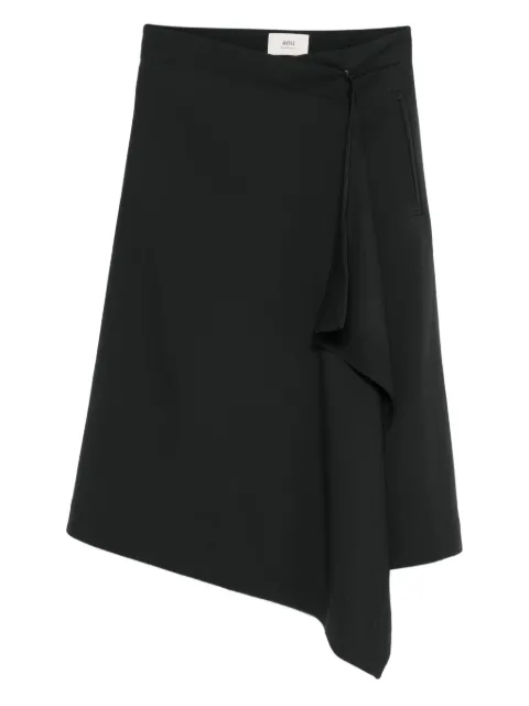 AMI Paris asymmetrical wrap skirt Black FSK426WV0067