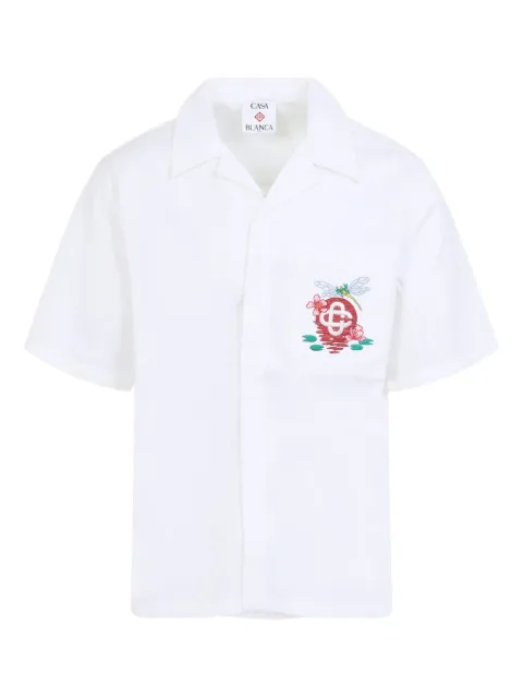 Casablanca logo-embroidered shirt White MAW25SH20901