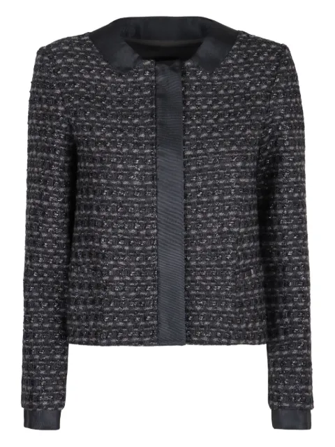 Emporio Armani cuffed tweed jacket Black EW001713AF1