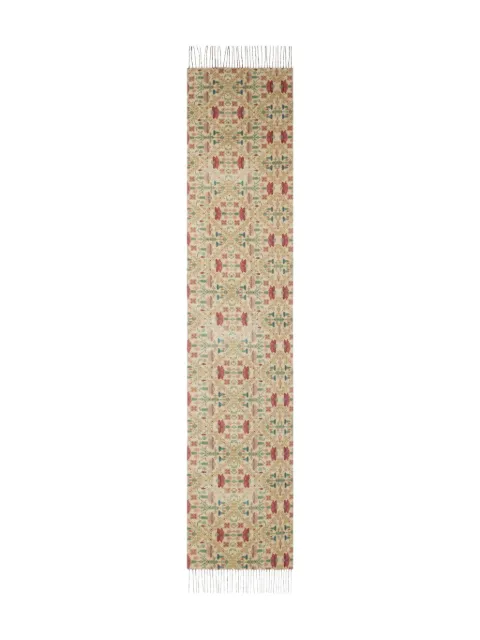 Pierre-Louis Mascia geometric-pattern fringed-edges scarf Neutrals KIEVNEWFB2S035