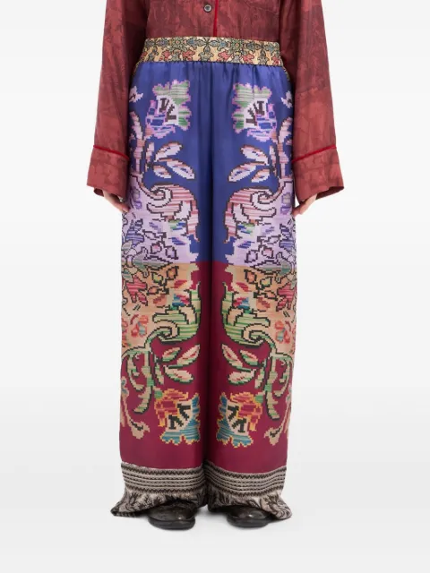 Pierre-Louis Mascia floral-patterned silk trousers Purple ALOESPT12450SE
