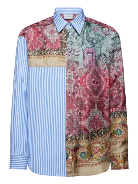 Pierre-Louis Mascia patchwork-design shirt Blue ALOKAMCML11873