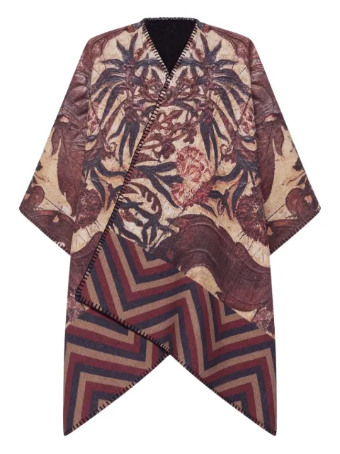 Pierre-Louis Mascia all-over print wool poncho Red PANCAKESGAPH00