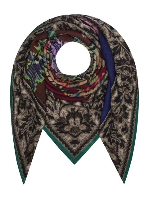 Pierre-Louis Mascia geometric-pattern wool scarf Black MAGARWFBS135X135MWO