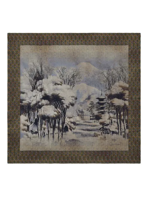 Pierre-Louis Mascia landscape-print scarf Brown CIALDATW090X09