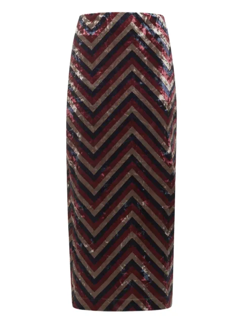 Pierre-Louis Mascia chevron-motif maxi skirt Red RANATSGO11874P