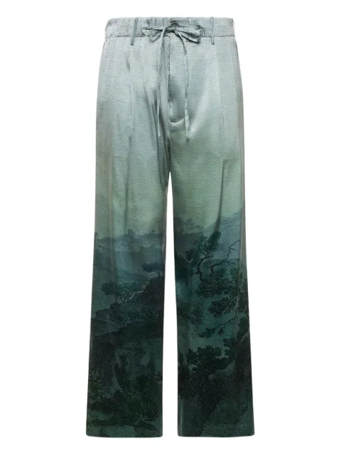 Pierre-Louis Mascia landscape-print drawstring-waist trousers Blue ADASTRGUMSPT12