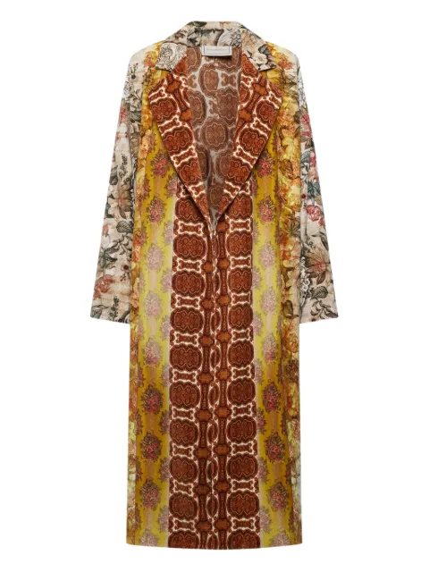 Pierre-Louis Mascia floral-patterned lapel coat Red REVDOXSPO12438