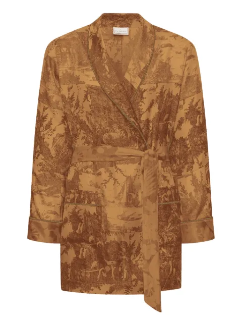 Pierre-Louis Mascia landscape-print belted robe Brown ALOEGUMSVT1001
