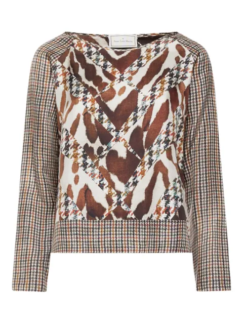Pierre-Louis Mascia houndstooth-print blouse Brown ALOESCML10061S