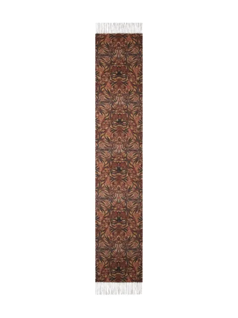 Pierre-Louis Mascia geometric-pattern fringed-edges scarf Brown KIEVNEWFB2S035