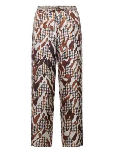 Pierre-Louis Mascia houndstooth-pattern drawstring-waist trousers White ALOESPT10959SE