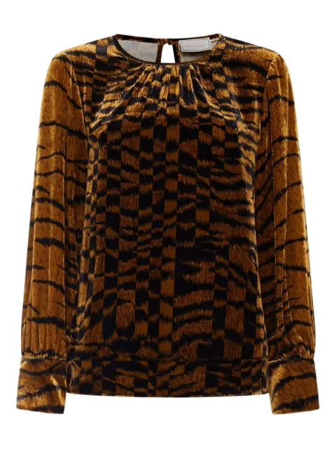Pierre-Louis Mascia velvet abstract-print shirt Brown KANPURSCML1194