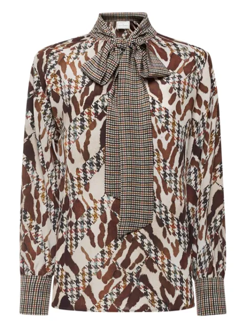 Pierre-Louis Mascia bow-tie neck blouse Neutrals TRAPEZIOSCML12