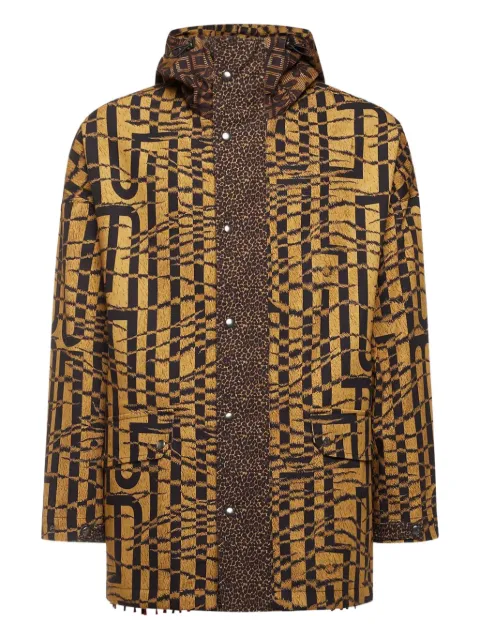 Pierre-Louis Mascia abstract-print hooded jacket Yellow ESTROGB11171CO