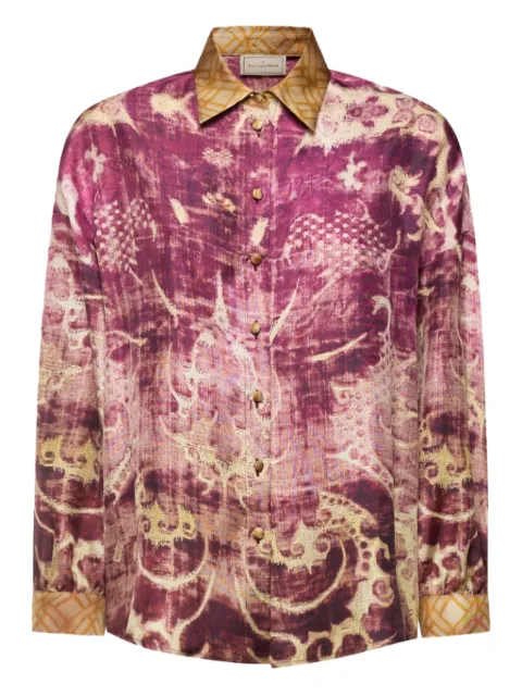 Pierre-Louis Mascia patterned long-sleeve shirt Pink ALOESCML12049S