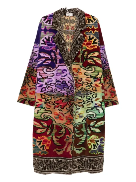 Pierre-Louis Mascia patchwork floral coat Brown REVDOXSPO12438