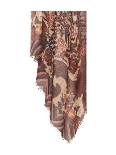 Pierre-Louis Mascia floral-print scarf Brown EUCLIDES135X19