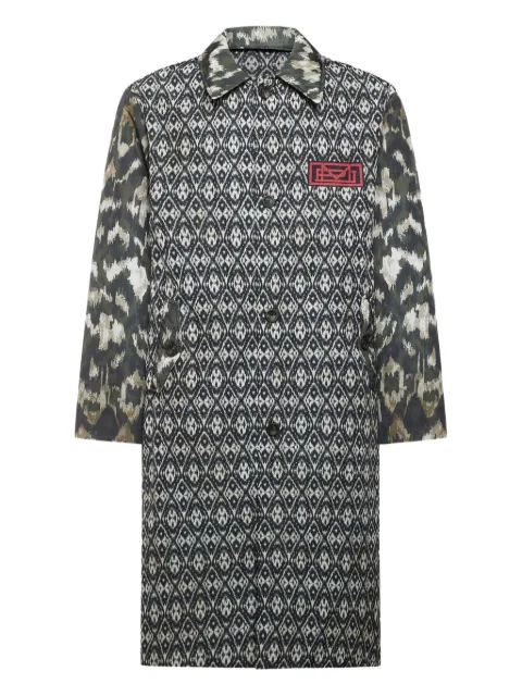 Pierre-Louis Mascia ikat-pattern buttoned coat Grey INTEGRAIMP1118