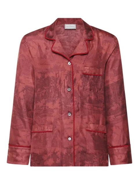 Pierre-Louis Mascia printed piped-trim shirt Pink ALOEGUMSCML126
