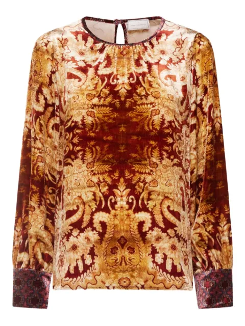 Pierre-Louis Mascia damask-print velvet shirt Brown KANPURSCML1194