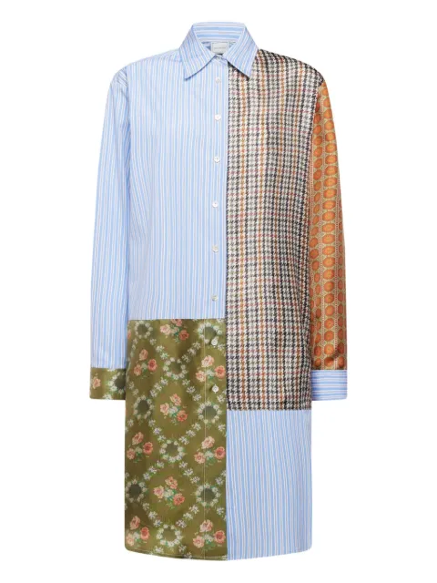 Pierre-Louis Mascia patchwork-design shirt Blue ALOTHOCML12698