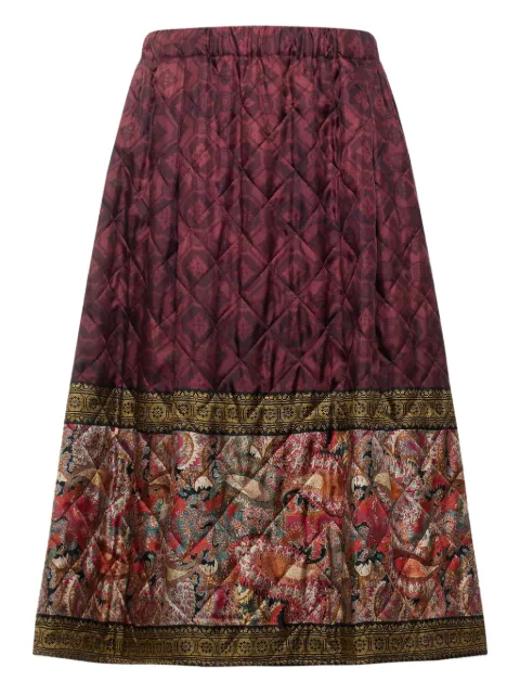 Pierre-Louis Mascia quilted paisley-print skirt Red ALODOXGO12681S