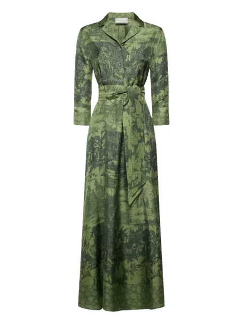 Pierre-Louis Mascia landscape-print shirt maxi dress Green ALOEGUMSAB1189