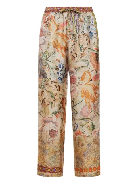 Pierre-Louis Mascia floral-print silk trousers Neutrals ALOESPT10959SE
