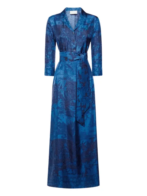 Pierre-Louis Mascia printed belted dress Blue ALOEGUMSAB1189