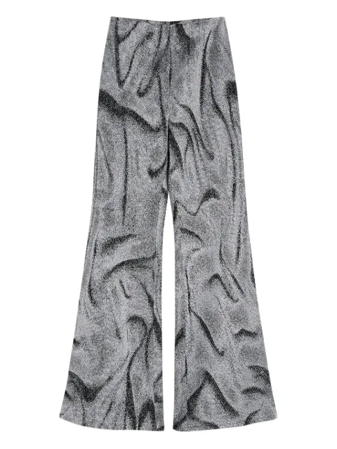 Maccapani Easy swirl-print flared trousers Black M25I1ACJP021JL00800