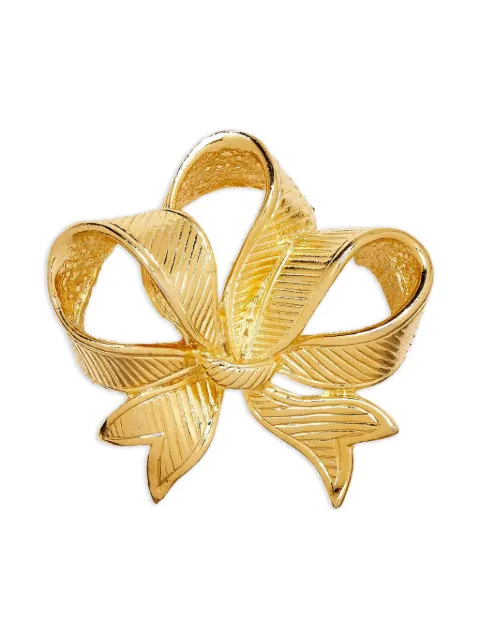 Susan Caplan Vintage 1980s textured bow brooch Gold PN024905