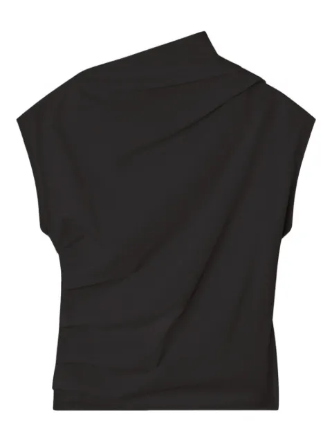 GANNI ruched asymmetric top Black W1113099