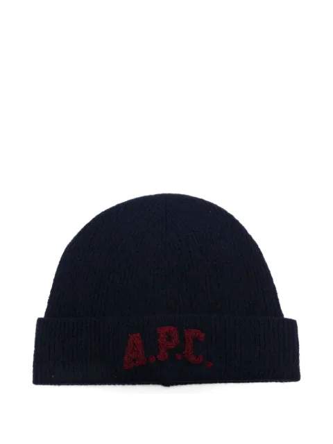 A.P.C. embroidered-logo beanie Blue WVBDKM25111