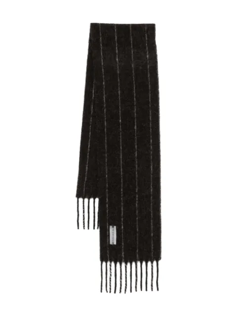 OUR LEGACY pinstriped fringe scarf Brown A4258EBR