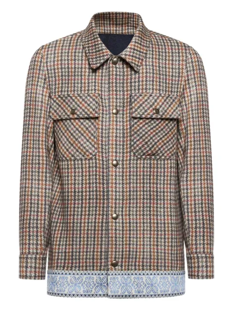 Pierre-Louis Mascia houndstooth-trimmed jacket Neutrals PANCAKESGACG10