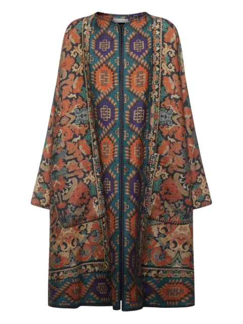 Pierre-Louis Mascia tapestry-pattern pocket coat Brown PANCAKESGAKM12254WO