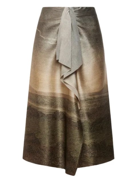 Pierre-Louis Mascia ruffle-detail midi skirt Brown ADASTRGUMSGO11