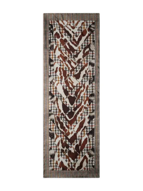 Pierre-Louis Mascia houndstooth-pattern scarf Brown ALOEWON065X190