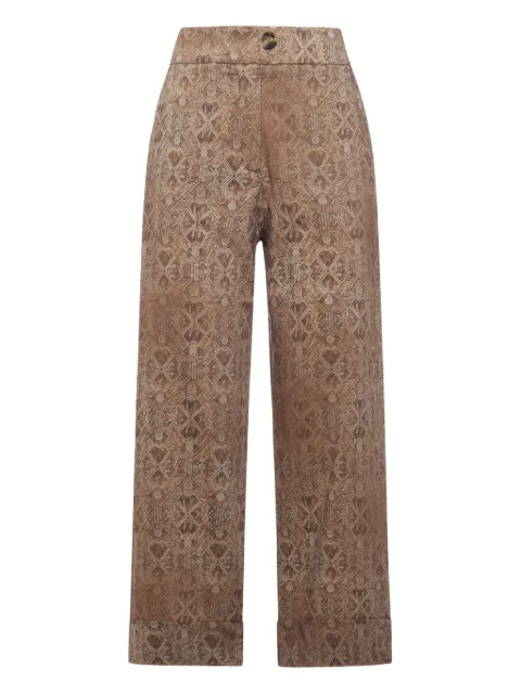 Pierre-Louis Mascia geometric-pattern trousers Neutrals DYLANSPT12471W