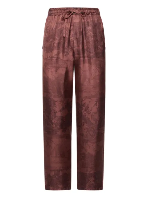 Pierre-Louis Mascia landscape-print drawstring-waist trousers Red ALOEGUMSPT1095