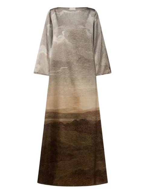 Pierre-Louis Mascia abstract-pattern maxi dress Neutrals ADASTRGUMSAB12602SE