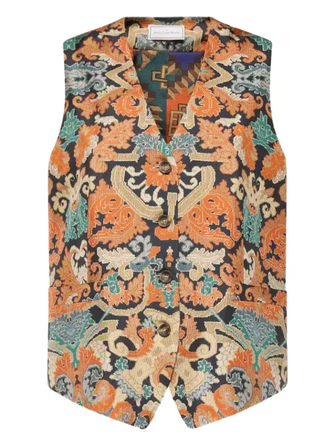 Pierre-Louis Mascia geometric-pattern waistcoat Orange CIADOXGL12535S