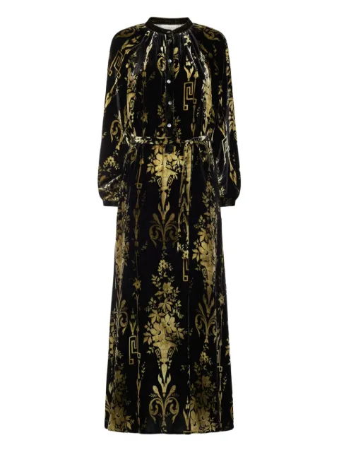 Pierre-Louis Mascia flower-pattern maxi dress Black KANADAAB12238V