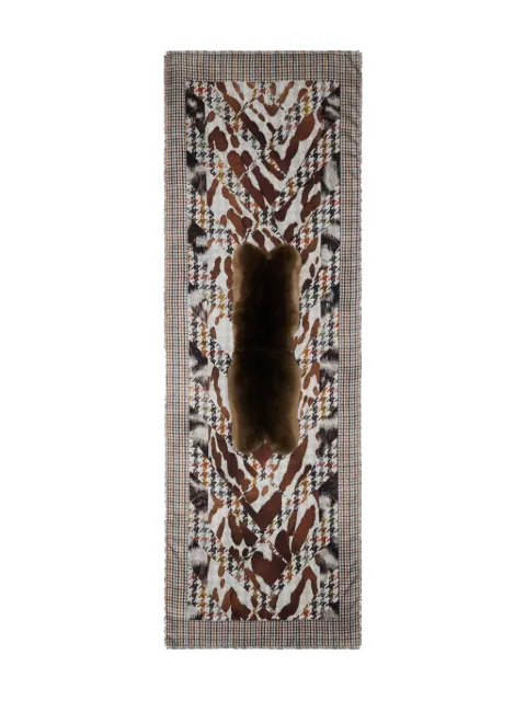 Pierre-Louis Mascia houndstooth-pattern scarf Brown FANORY065X190S