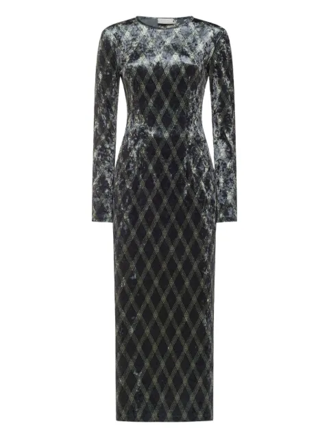 Pierre-Louis Mascia diamond-pattern maxi dress Black RANATSAB12241P