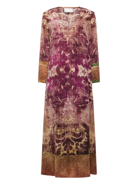 Pierre-Louis Mascia abstract-print maxi dress Pink TRAPEZIOSAB123